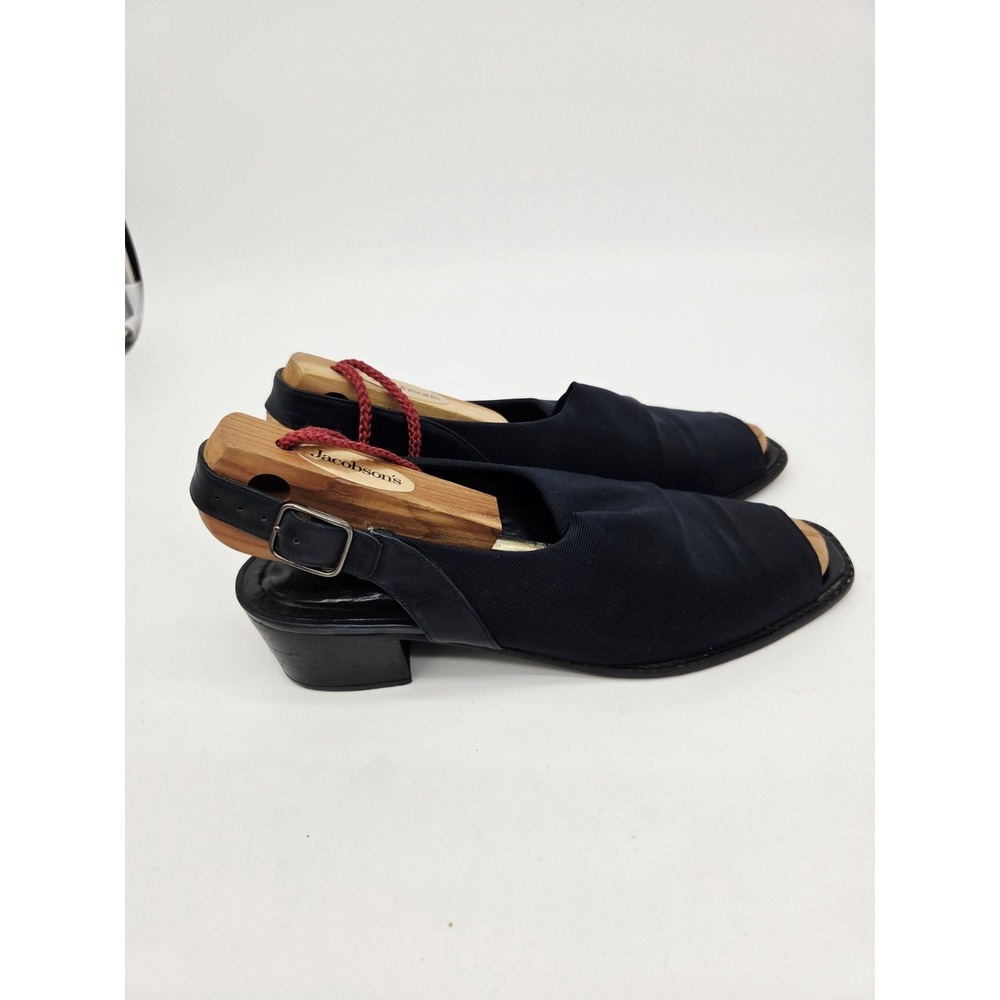 Stuart Weitzman Womens Shoes Navy 9 Slip On Slingback Comfort Casual Sandals